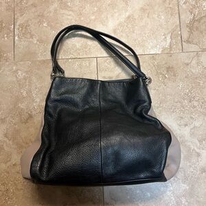 Coach Black and Tan Leather Shoulder Bag